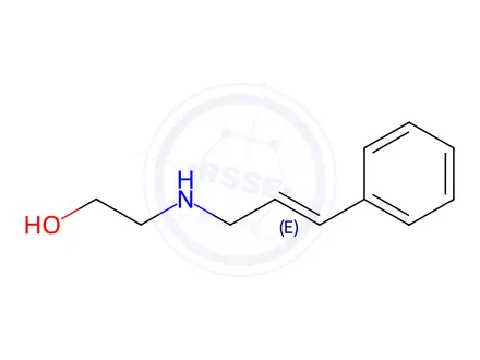 Chemical structure of 2-{[(2E)-3-phenyl-2-propen-1-yl]amino}ethanol hydrochloride