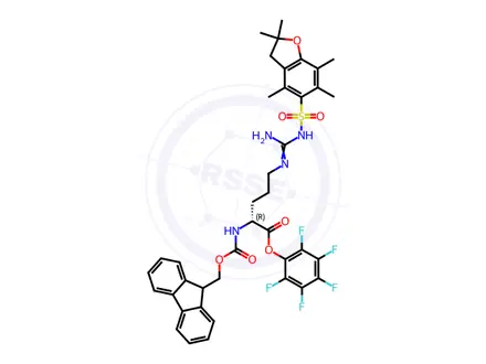 Chemical structure of FMOC-D-ARG(PBF)-OPFP