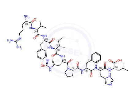 Chemical structure of (Des-Asp1)-Angiotensin I