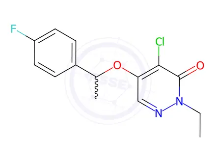 Chemical structure of 4-Chloro-2-ethyl-5-(1-(4-fluorophenyl)ethoxy)pyridazin-3(2H)-one