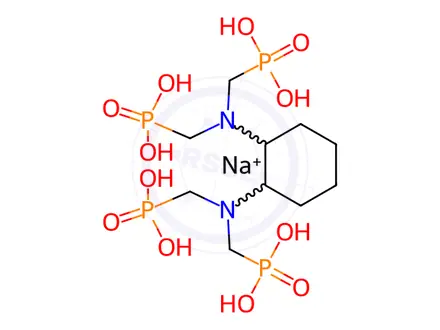 Chemical structure of [cyclohexane-1,2-diylbis[nitrilobis(methylene)]]tetrakisphosphonic acid, sodium salt