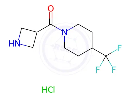 Chemical structure of Azetidin-3-yl(4-(trifluoromethyl)piperidin-1-yl)methanone hydrochloride