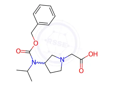 Chemical structure of 2-(3-(((Benzyloxy)carbonyl)(isopropyl)amino)pyrrolidin-1-yl)acetic acid