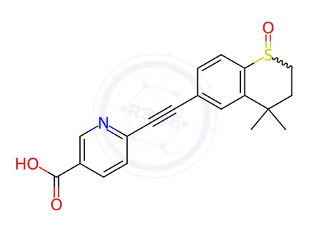 Chemical structure of Tazarotene Impurity 2(Tazarotenic Acid Sulfoxide)