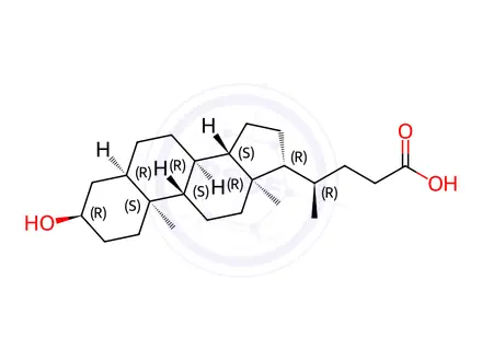 Chemical structure of Lithocholic acid