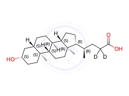 Chemical structure of 5α-Cholanic Acid-3β-ol-23,23-[D2]