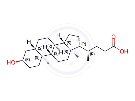 Chemical structure of (3α,5α)-3-Hydroxycholan-24-oic acid