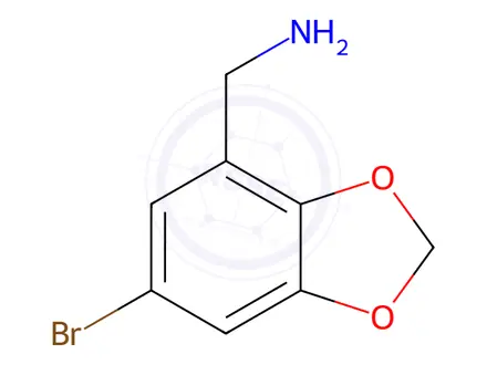 Chemical structure of (6-Bromobenzo[d][1,3]dioxol-4-yl)methanamine