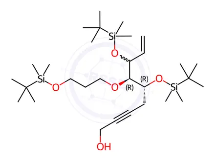 Chemical structure of (5R,6R)-5,7-Bis[[(1,1-dimethylethyl)dimethylsilyl]oxy]-6-[3-[[(1,1-dimethylethyl)dimethylsilyl]oxy]propoxy]-8-nonen-2-yn-1-ol
