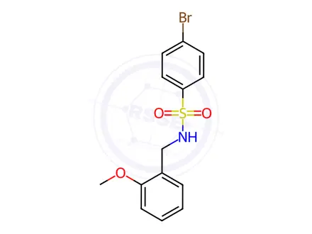 Chemical structure of 4-bromo-N-[(2-methoxyphenyl)methyl]benzenesulfonamide