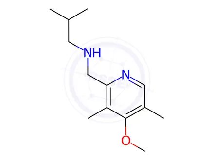Chemical structure of N-((4-methoxy-3,5-dimethylpyridin-2-yl)methyl)-2-methylpropan-1-amine