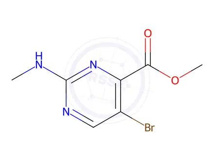 Chemical structure of Methyl 5-bromo-2-(methylamino)pyrimidine-4-carboxylate