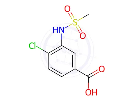 Chemical structure of 4-Chloro-3-methanesulfonamidobenzoic Acid