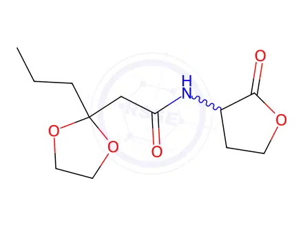 Chemical structure of N-(2-Oxooxolan-3-yl)-2-(2-propyl-1,3-dioxolan-2-yl)acetamide