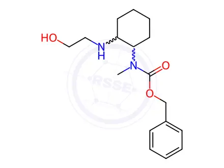 Chemical structure of Benzyl (2-((2-hydroxyethyl)amino)cyclohexyl)(methyl)carbamate