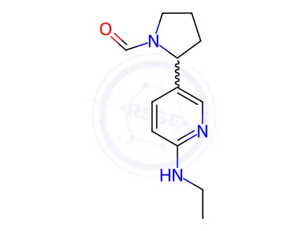 Chemical structure of 2-(6-(Ethylamino)pyridin-3-yl)pyrrolidine-1-carbaldehyde