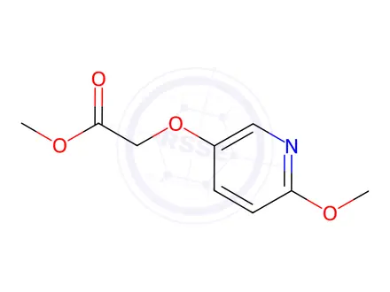 Chemical structure of Acetic acid, [(6-methoxy-3-pyridinyl)oxy]-, methyl ester (9CI)