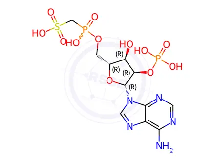 Chemical structure of adenosine 2'-phosphate 5'-methylenephosphosulfate