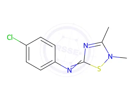 Chemical structure of 4-Chloro-N-(2,3-dimethyl-1,2,4-thiadiazol-5(2H)-ylidene)aniline