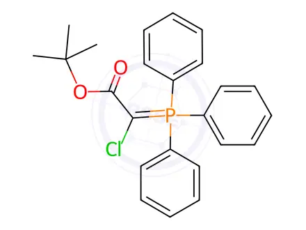 Chemical structure of Acetic acid, chloro(triphenylphosphoranylidene)-, 1,1-dimethylethyl ester (9CI)