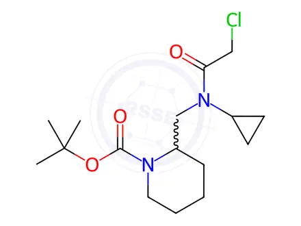 Chemical structure of tert-Butyl 2-((2-chloro-N-cyclopropylacetamido)methyl)piperidine-1-carboxylate
