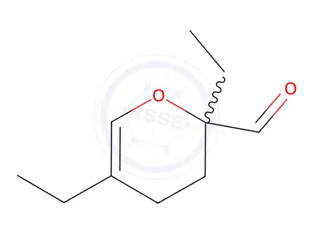 Chemical structure of 2,5-diethyl-3,4-dihydro-2H-pyran-2-carbaldehyde