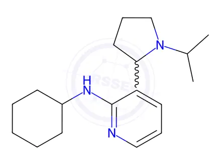 Chemical structure of N-cyclohexyl-3-(1-isopropylpyrrolidin-2-yl)pyridin-2-amine