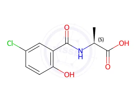 Chemical structure of Alanine, N-(5-chloro-2-hydroxybenzoyl)-