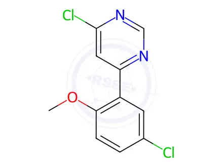 Chemical structure of 4-Chloro-6-(5-chloro-2-methoxyphenyl)pyrimidine