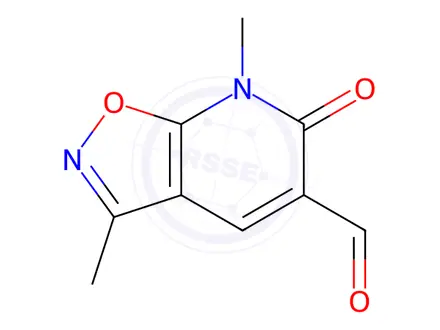 Chemical structure of 3,7-Dimethyl-6-oxo-6,7-dihydroisoxazolo[5,4-b]pyridine-5-carbaldehyde