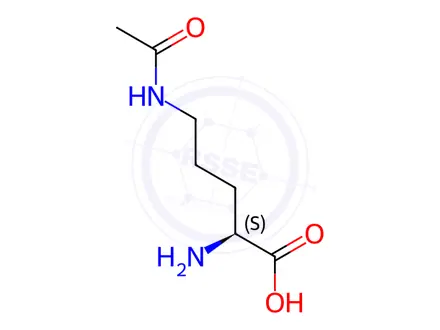 Chemical structure of (S)-5-Acetamido-2-aminopentanoic acid