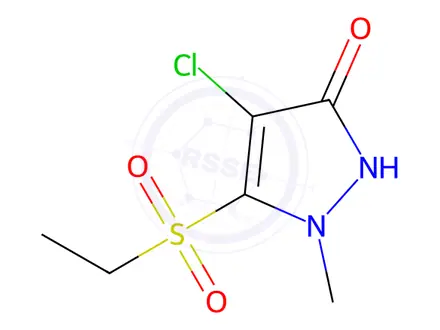 Chemical structure of 4-Chloro-5-(ethylsulfonyl)-1-methyl-1H-pyrazol-3(2H)-one