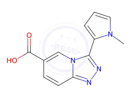 Chemical structure of 3-(1-Methyl-1H-pyrrol-2-yl)[1,2,4]triazolo[4,3-a]pyridine-6-carboxylic acid