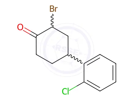 Chemical structure of Cyclohexanone, 2-broMo-4-(2-chlorophenyl)-