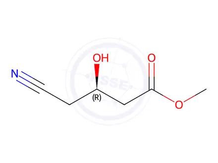 Chemical structure of BUTANOIC ACID, 4-CYANO-3-HYDROXY-, METHYL ESTER, (3R)-