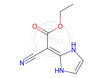 Chemical structure of Acetic acid, cyano(1,3-dihydro-2H-imidazol-2-ylidene)-, ethyl ester (9CI)