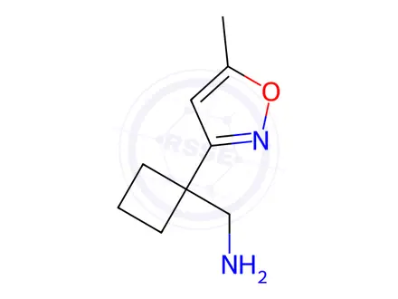 Chemical structure of (1-(5-Methylisoxazol-3-yl)cyclobutyl)methanamine