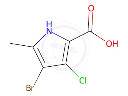 Chemical structure of 4-Bromo-3-chloro-5-methyl-1H-pyrrole-2-carboxylic acid