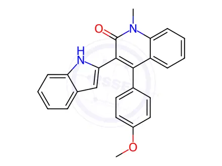 Chemical structure of 3-(1H-2-INDOLYL)-4-(4-METHOXYPHENYL)-1-METHYL-1H-2-QUINOLINONE