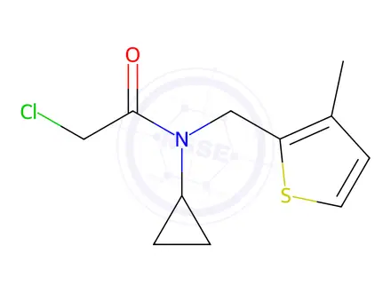 Chemical structure of 2-Chloro-N-cyclopropyl-N-((3-methylthiophen-2-yl)methyl)acetamide
