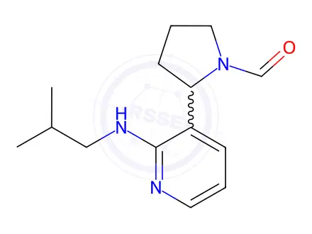 Chemical structure of 2-(2-(Isobutylamino)pyridin-3-yl)pyrrolidine-1-carbaldehyde