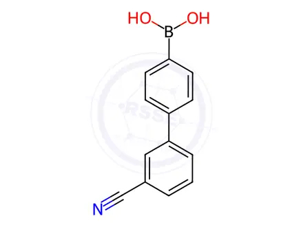Chemical structure of (3'-cyano-[1,1'-biphenyl]-4-yl)boronic acid