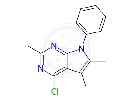 Chemical structure of 4-Chloro-2,5,6-trimethyl-7-phenyl-7H-pyrrolo[2,3-d]pyrimidine