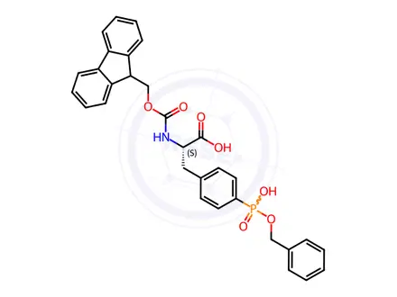 Chemical structure of Fmoc-4-phosphono-Phe(Bzl)-OH