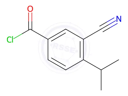 Chemical structure of Benzoyl chloride, 3-cyano-4-(1-methylethyl)-(9CI)