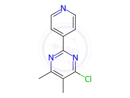 Chemical structure of 4-chloro-5,6-dimethyl-2-(pyridin-4-yl)pyrimidine