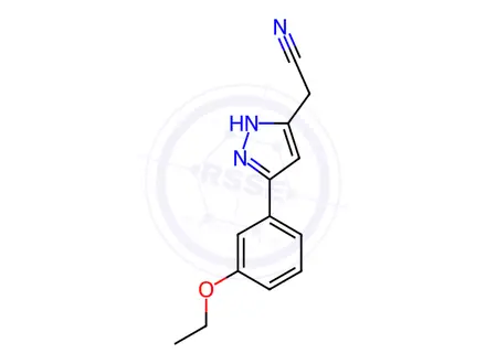 Chemical structure of 2-(5-(3-Ethoxyphenyl)-1H-pyrazol-3-yl)acetonitrile