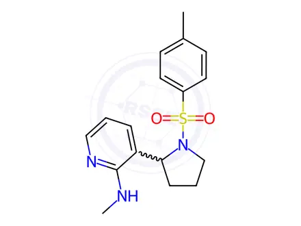 Chemical structure of N-methyl-3-(1-tosylpyrrolidin-2-yl)pyridin-2-amine