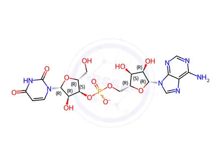 Chemical structure of Adenosine, uridylyl-(3'->5')-, ammonium salt
