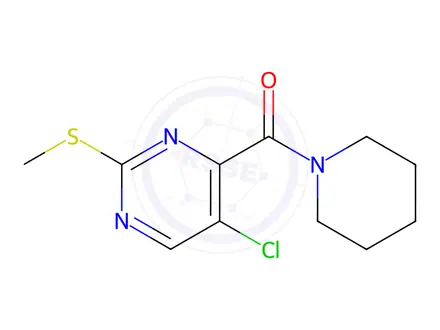 Chemical structure of (5-Chloro-2-(methylthio)pyrimidin-4-yl)(piperidin-1-yl)methanone